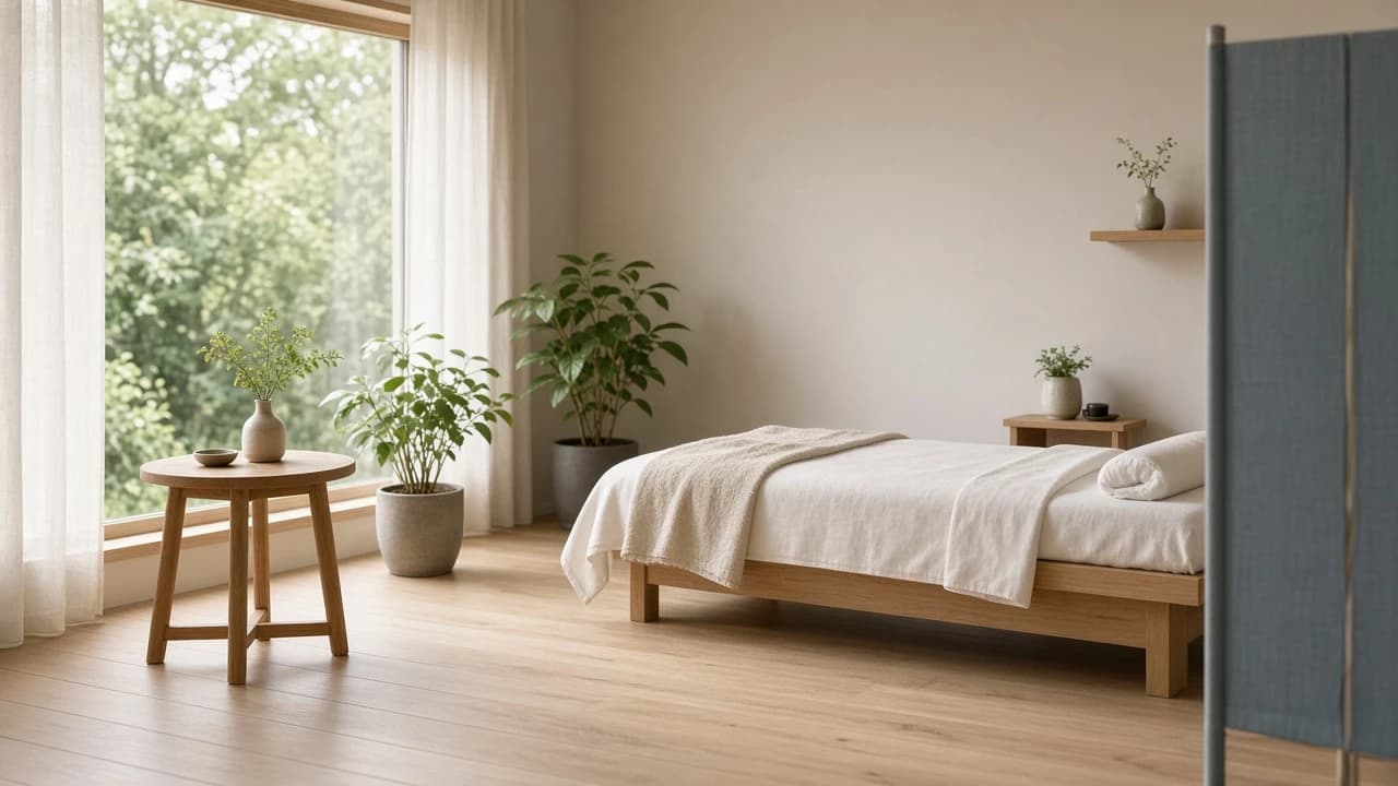 自然光と木目、植物のあるサンブライドレンの院内